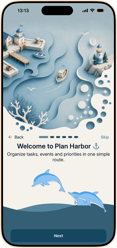 Welcome to Plan Harbor onboarding screen